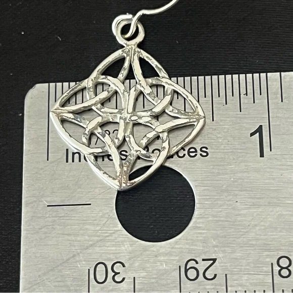 Vintage 925 Silver Celtic Knot Necklace Pendant & Earrings - Picture 9 of 9